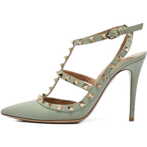 Valentino Garavani Pre-Owned - pumps rockstud pre-owned 105mm - donna - pelle di vitello/pelle di vitello/pelle di vitello - 39 - verde