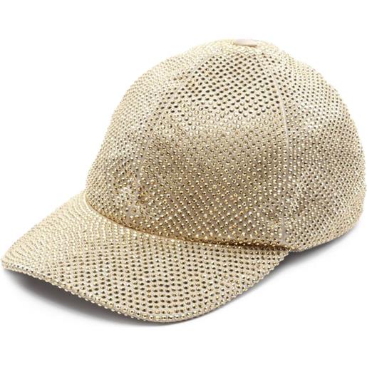 Prada Pre-Owned - cappello da baseball con logo a triangolo anni 2020 - donna - viscosa/seta/cotone - taglia unica - oro