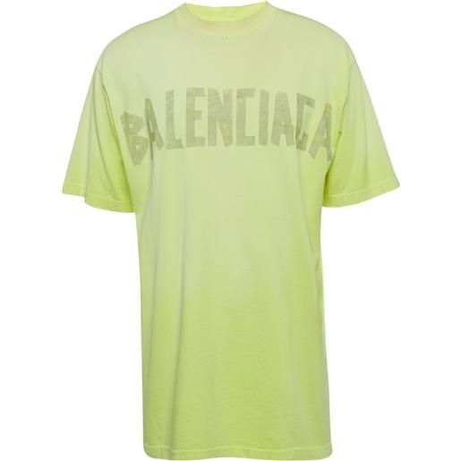 Balenciaga Pre-Owned - t-shirt con logo - uomo - cotone - xxs - giallo