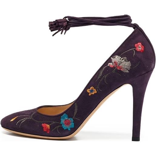 Jimmy Choo Pre-Owned - pumps con ricamo 105mm - donna - pelle/pelle/pelle scamosciata/gomma - 40 - viola
