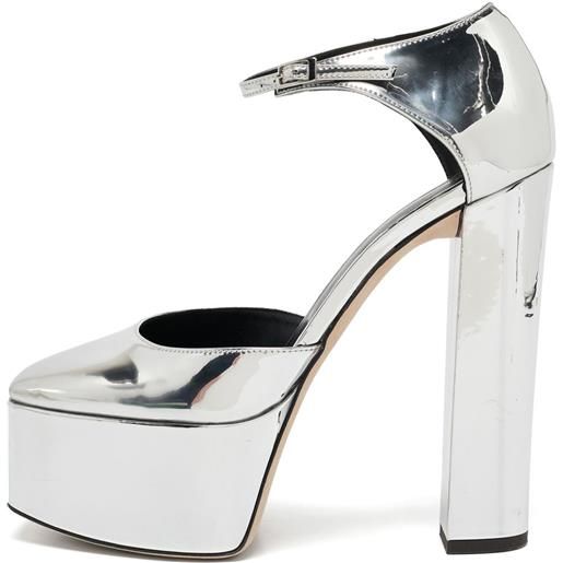 Giuseppe Zanotti Vintage - pumps bebe con plateau 160mm - donna - pelle verniciata/pelle di vitello/pelle di vitello - 40 - grigio