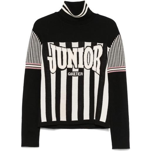 Jean Paul Gaultier Pre-Owned - maglione con dettaglio a righe anni '90 - unisex - lana/acrilico - 48 - nero