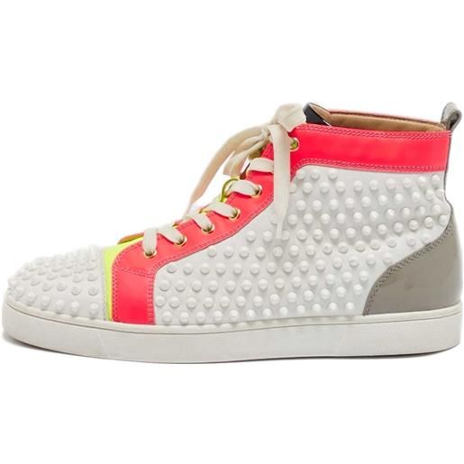 Christian Louboutin Pre-Owned - sneakers con borchie - uomo - pelle/pelle/gomma - 43.5 - bianco