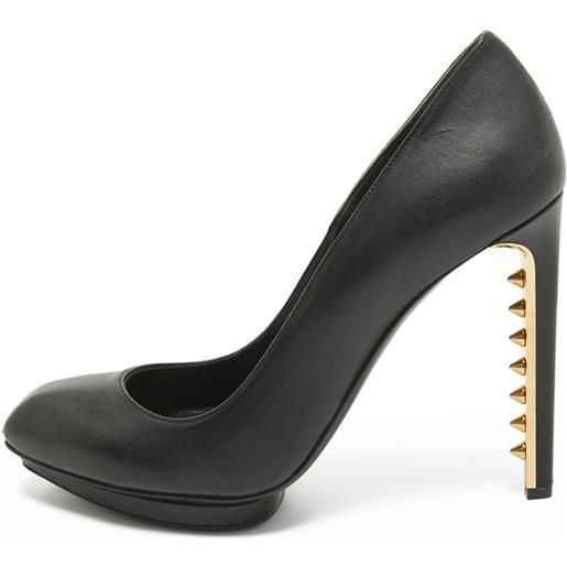 Alexander McQueen Pre-Owned - pumps con dettaglio spikes 130mm - donna - pelle di vitello/pelle di vitello/pelle di vitello - 40 - nero