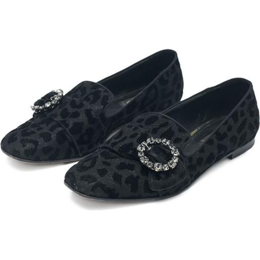 Dolce & Gabbana Pre-Owned - mocassini in pelle - donna - tessuto/pelle/pelle - 38 - nero