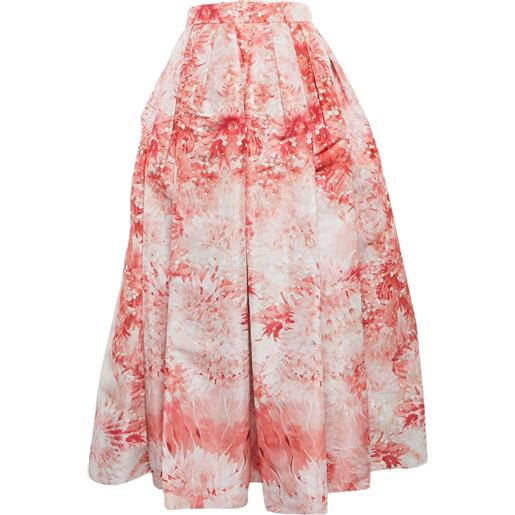 Alexander McQueen Pre-Owned - gonna plissettata a fiori - donna - poliestere - m - rosa
