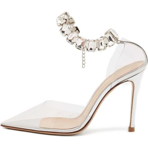 Gianvito Rossi - pumps con decorazione pre-owned 100mm - donna - pelle/pelle/pvc/pelle/pvc - 35 - bianco