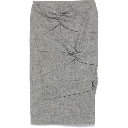 Christian Dior Pre-Owned - gonna midi anni '90 - donna - seta/lycra/poliammide/elastam/lana - 38 - grigio