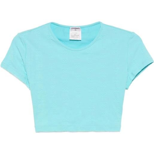 CHANEL Pre-Owned - top crop 1997 - donna - nylon/spandex/elastam - 42 - blu