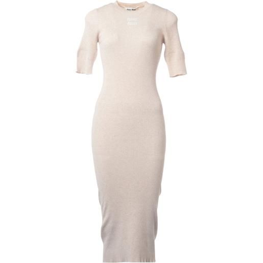 Miu Miu Pre-Owned - abito midi a coste 2023 - donna - cotone - taglia unica - toni neutri
