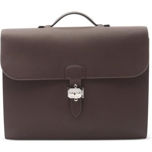 Hermès Pre-Owned - portadocumenti sac a depeches 38 2012 - uomo - pelle di vitello - taglia unica - marrone