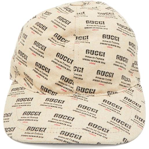 Gucci Pre-Owned - cappello da baseball con logo - donna - cotone/lino - m - toni neutri