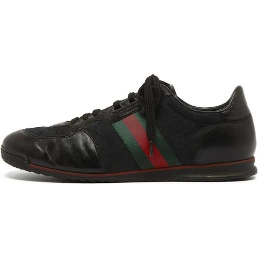 Gucci Pre-Owned - sneakers in pelle - uomo - pelle/gomma/pelle - 44.5 - nero