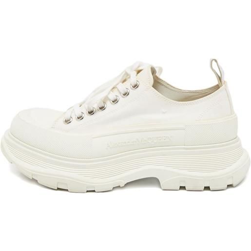 Alexander McQueen Pre-Owned - sneakers tread slick - donna - pelle di vitello/tela/gomma - 39 - bianco