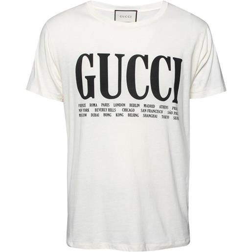 Gucci Pre-Owned - t-shirt con logo - uomo - cotone - s - bianco