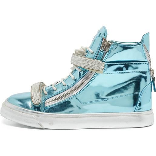 Giuseppe Zanotti Vintage - sneakers alte coby - uomo - pelle di vitello/pelle metallizzata/gomma - 40 - blu