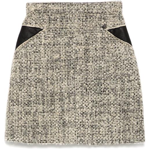 CHANEL Pre-Owned - gonna 2010 - donna - nylon/mohair/lana - 36 - grigio