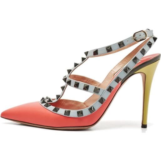 Valentino Garavani Pre-Owned - pumps rockstud 115mm - donna - pelle/pelle/pelle - 39.5 - arancione