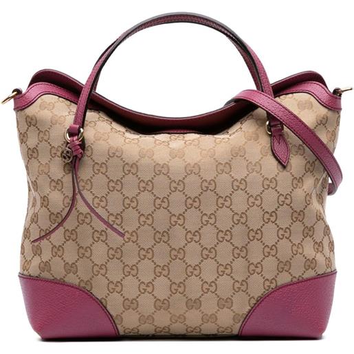 Gucci Pre-Owned - borsa a tracolla gg bree media in tela 2016-2025 - donna - pelle di vitello/tela - taglia unica - marrone