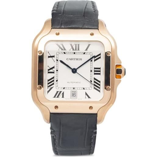 Cartier - santos 40mm - uomo - oro rosa 18kt/pelle - taglia unica