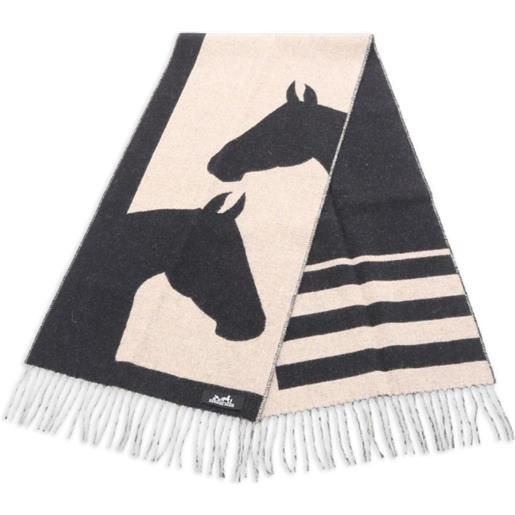 Hermès Pre-Owned - sciarpa love story con motivo anni 2010 - donna - cashmere - taglia unica - toni neutri