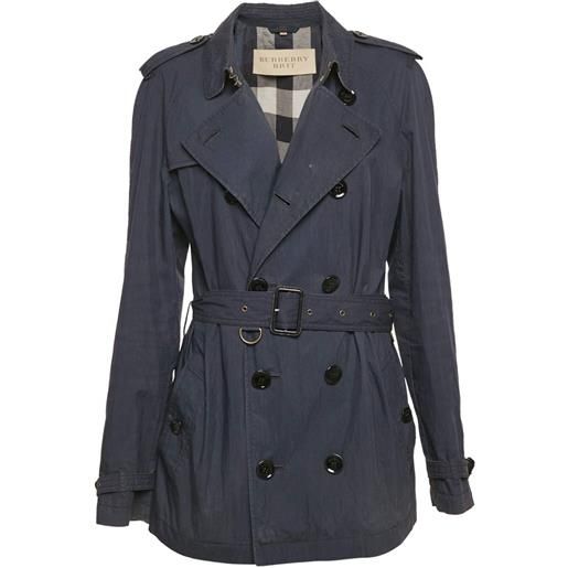 Burberry Pre-Owned - blazer doppiopetto - uomo - cotone - m - blu