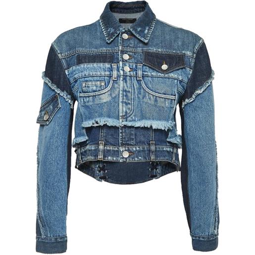 Dolce & Gabbana Pre-Owned - giacca denim crop - donna - cotone - xs - blu
