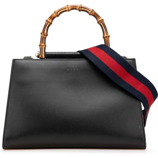 Gucci Pre-Owned - borsa a tracolla nymphaea piccola in pelle e bambù 2000-2015 - donna - pelle di vitello - taglia unica - nero