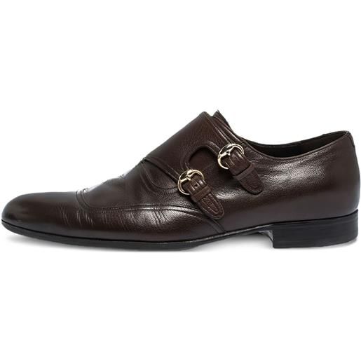 Gucci Pre-Owned - oxford in pelle - uomo - pelle/pelle/pelle/gomma - 40 - marrone
