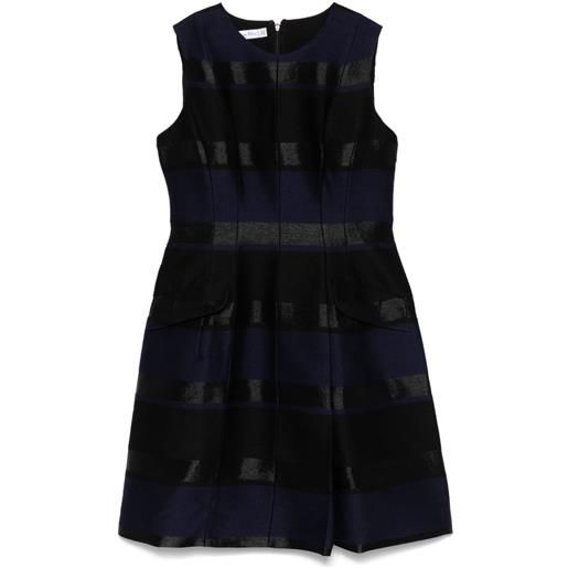 Christian Dior Pre-Owned - abito corto a righe anni 2010 - donna - seta/viscosa/lana/poliammide/seta - 42 - blu