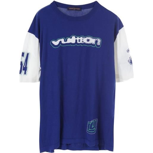 Louis Vuitton Pre-Owned - t-shirt girocollo intarsia anni 2010 - uomo - cotone - xxxxl - blu