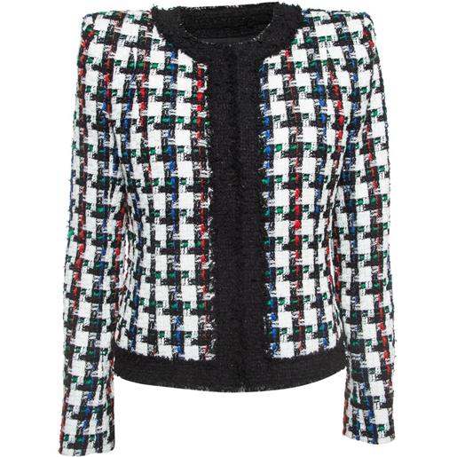 Balmain Pre-Owned - giacca in tweed - donna - tessuto - m - nero