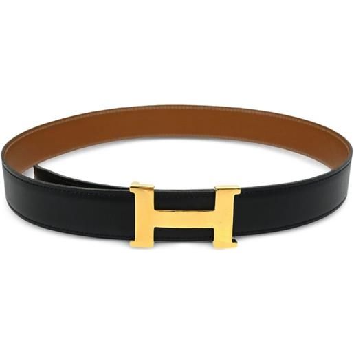 Hermès Pre-Owned - cintura constance 1997 - donna - pelle di vitello/metallo - taglia unica - nero