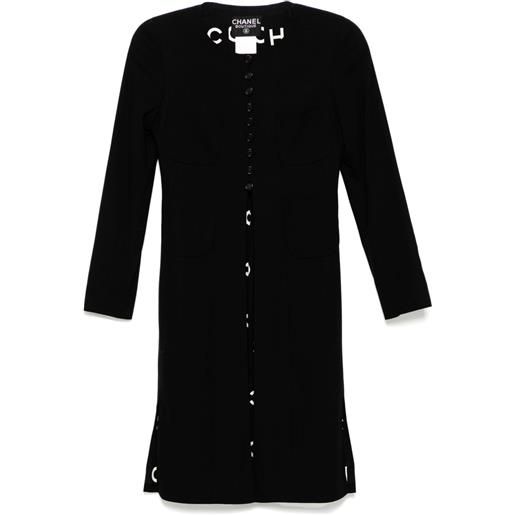 CHANEL Pre-Owned - cappotto senza colletto 1997 - donna - seta/lana - 36 - nero