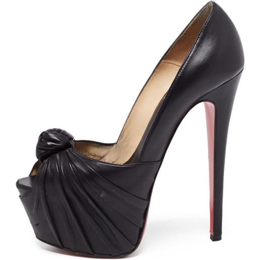 Christian Louboutin Pre-Owned - pumps greissimo con nodo 150mm - donna - pelle/pelle/pelle - 37 - nero