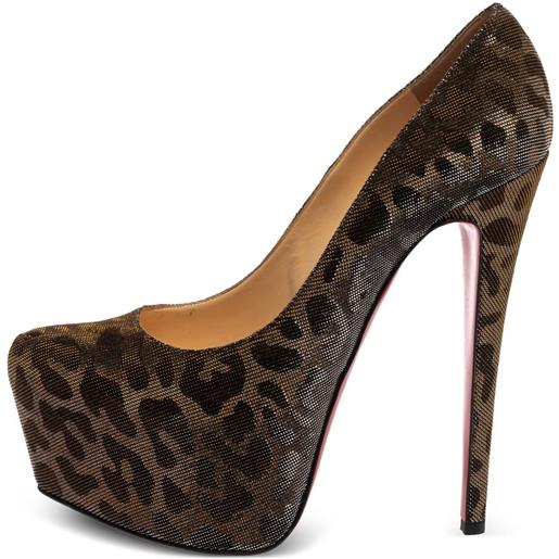 Christian Louboutin Pre-Owned - pumps daffodil 160mm - donna - pelle/tessuto/pelle/gomma - 38 - grigio