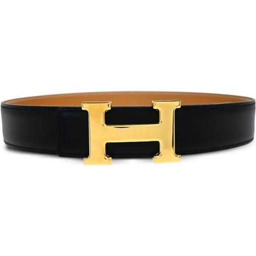 Hermès Pre-Owned - cintura constance in pelle con fibbia h 1998 - donna - pelle di vitello - taglia unica - nero