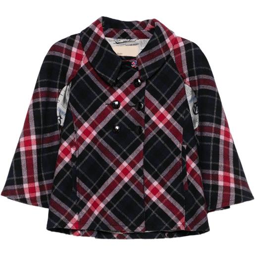 John Galliano Pre-Owned - giacca a quadri anni 2000 - donna - lana/poliestere/rayon - xs - blu