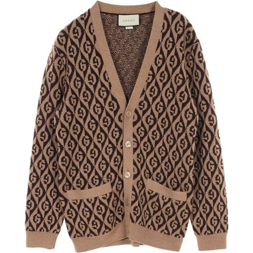 Gucci Pre-Owned - cardigan g rhombus anni 2010 - uomo - lana - xs - toni neutri