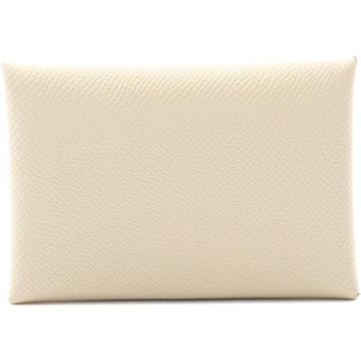 Hermès Pre-Owned - portamonete calvi duo kure clemence 2024 - donna - pelle di vitello - taglia unica - toni neutri