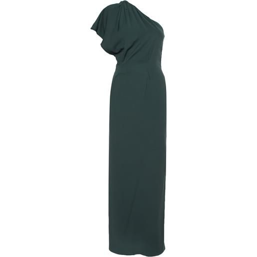Fendi Pre-Owned - abito lungo monospalla con ruches - donna - viscosa/seta/lana - s - verde