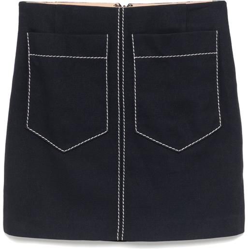 Chloé Pre-Owned - minigonna 2016 - donna - viscosa/seta/acetato - 36 - blu