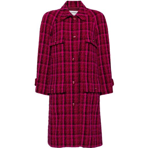 CHANEL Pre-Owned - cappotto a quadri 1995 - donna - lana/seta/poliammide - taglia unica - rosa