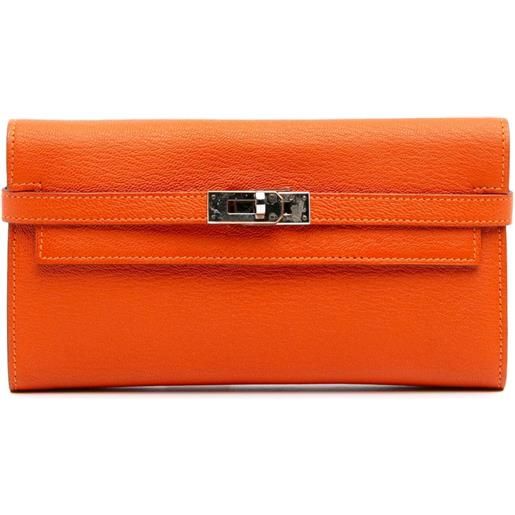 Hermès Pre-Owned - portafoglio kelly in pelle chevre mysore 2014 - donna - pelle di capra - taglia unica - arancione