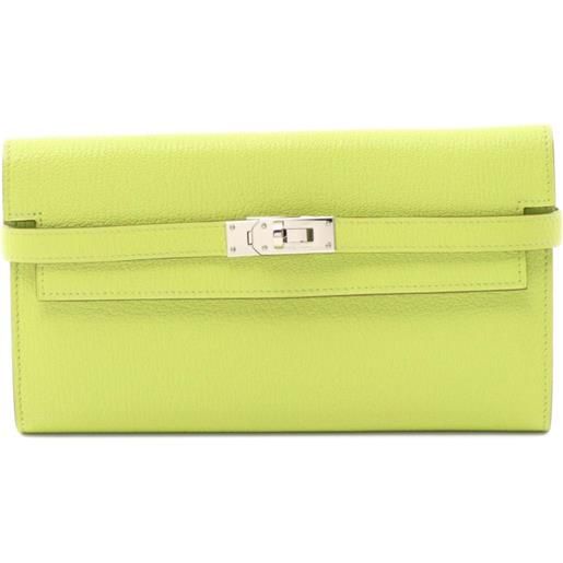 Hermès Pre-Owned - portafoglio kelly 2011 - donna - pelle di capra - taglia unica - verde