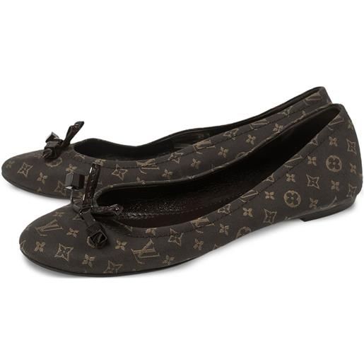 Louis Vuitton Pre-Owned - ballerine debbie - donna - pelle/pelle/tela - 36.5 - marrone