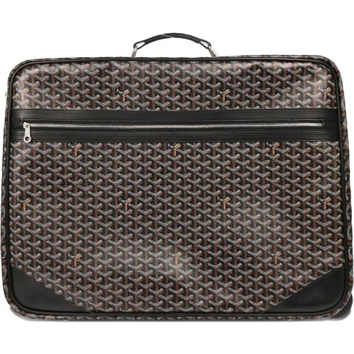 Goyard Pre-Owned - valigia trunk rolling luggage 2007 - uomo - pvc/pelle - taglia unica - nero