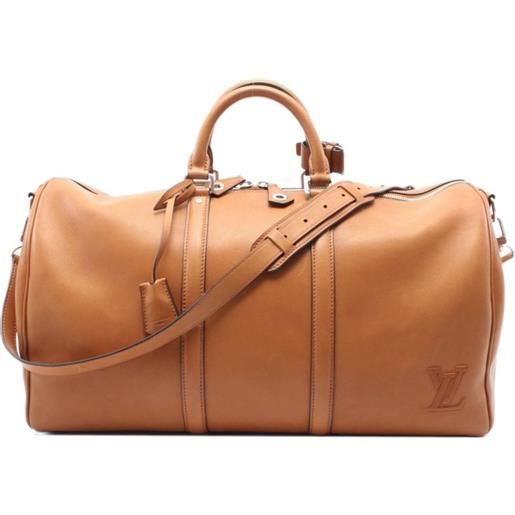 Louis Vuitton Pre-Owned - borsone keepall bandouliere 50 in pelle 2021 - uomo - pelle di vitello - taglia unica - marrone