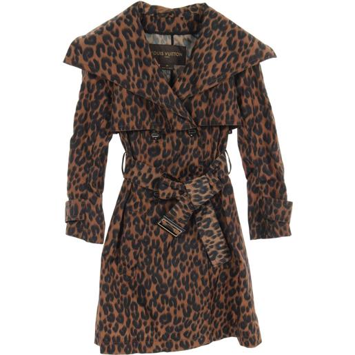 Louis Vuitton Pre-Owned - cappotto leopardato anni 2000 - donna - poliammide - 34 - marrone