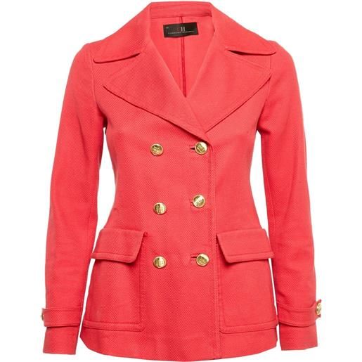 Carolina Herrera Vintage - giacca sartoriale doppiopetto - donna - elastam/cotone - xs - rosso